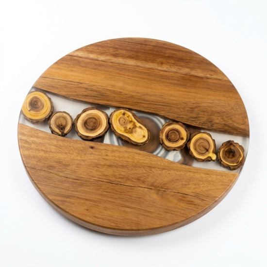 Wooden Spinning Cutting Board Small