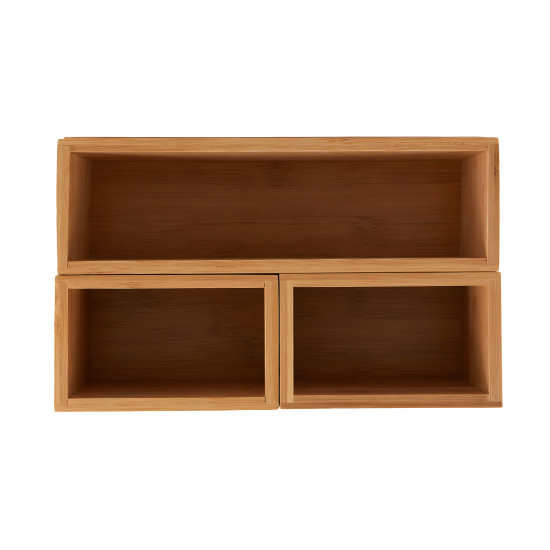 Wooden Organizer 3-Sections with Base