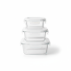 Glass Tupperware Set 3 Pcs
