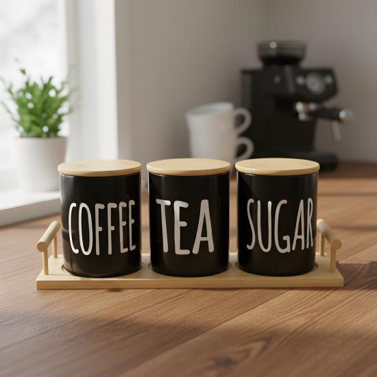 Porcelain Spice Jar Set - 3 Pcs