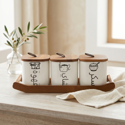 Porcelain Spice Jar Set - 3 Pcs