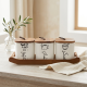 Porcelain Spice Jar Set - 3 Pcs