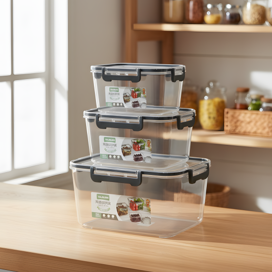 Plastic Tupperware Set - 3 Pieces