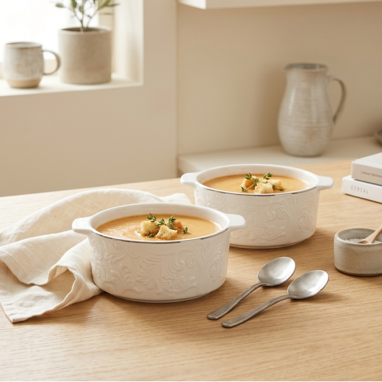 Porcelain Pot & Bowl Set 6 Pcs