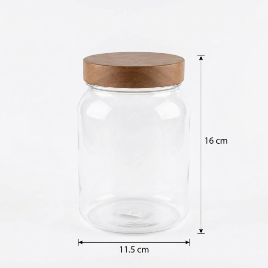 Acrylic Jar With Wooden Lid 1.25 L 