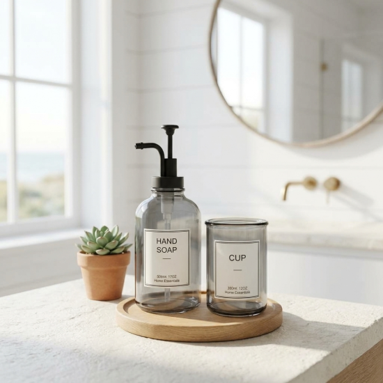 Glass Bathroom Set 3 Pcs