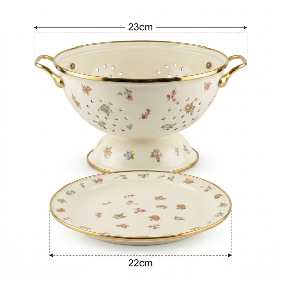 Floral Strainer And Plate