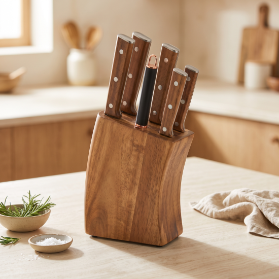 Knife Set With Wooden Stand 6 Pieces 