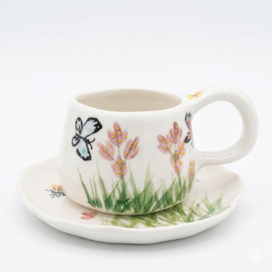 Porcelain Mug & Saucer