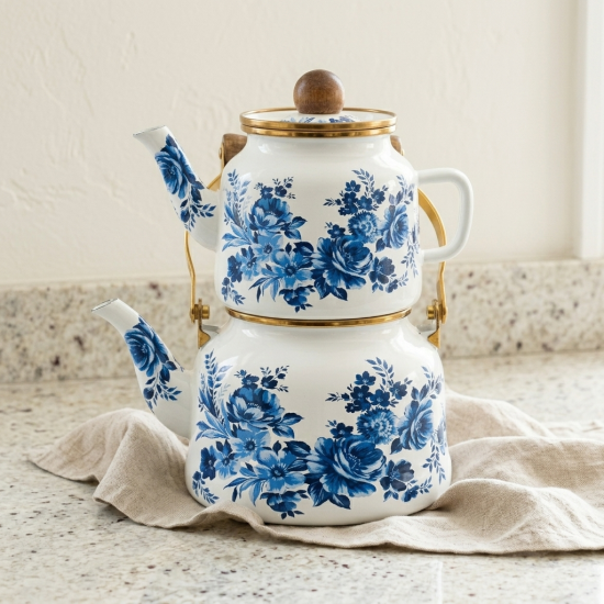 Flowers Pattern Tea Pot Set 2 Pieces