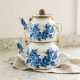 Flowers Pattern Tea Pot Set 2 Pieces