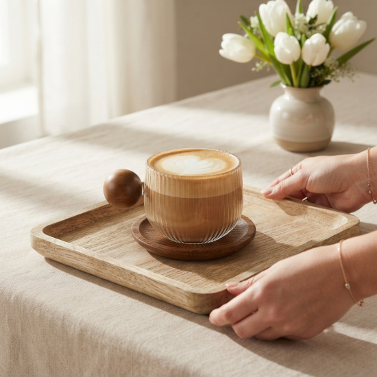 Glass Cup With Saucer 200 ml