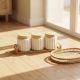 Ceramic Jar Set With Base 3 Pieces