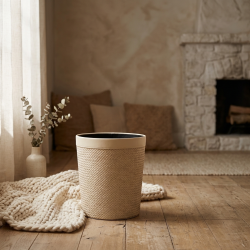 Leather Trash Can