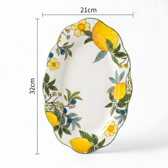 Lemon Pattern Porcelain Plate