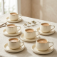 Porcelain Tea Cup and Saucer Set - 6 Pcs