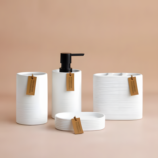 Ceramic Bathroom Set - 4 Pcs