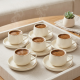 Porcelain Coffee Cup and Saucer Set - 6 Pcs