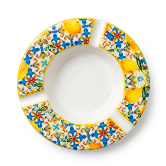 Lemon Pattern Ceramic Ashtray Large