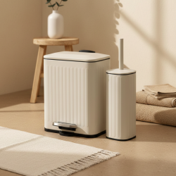 Trash Can & Toilet Brush Set