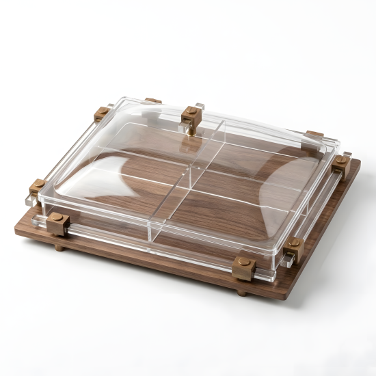 Wooden & Acrylic Four-Section Serving Platter