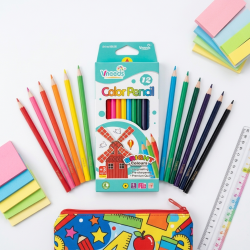 Wooden Colored Pencils 12 Pcs