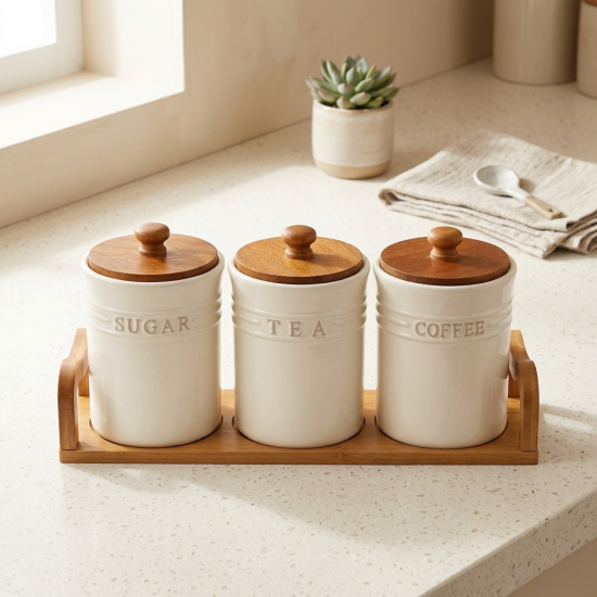 Porcelain Spice Jar Set - 3 Pcs