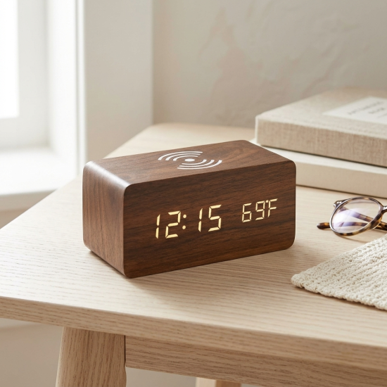 Wooden Digital Alarm Clock