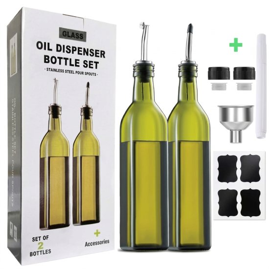 Glass Oil Dispenser - 2 Pcs