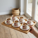 Porcelain Coffee Cup and Saucer Set - 6 Pcs