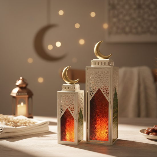 Metal Ramadan Lantern 2 Pcs