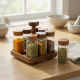 Rotating Glass Jar Set 8 Pieces