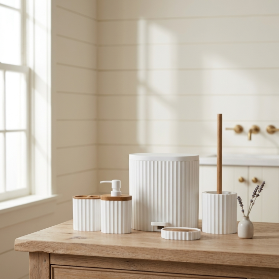 Plastic Bathroom Set - 5 Pcs