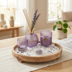 Lavender Candle & Reed Diffuser Set