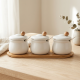 Porcelain Spice Jar Set - 3 Pcs