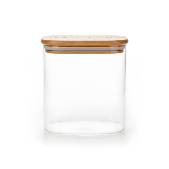 Glass Jar with Wooden Lid M