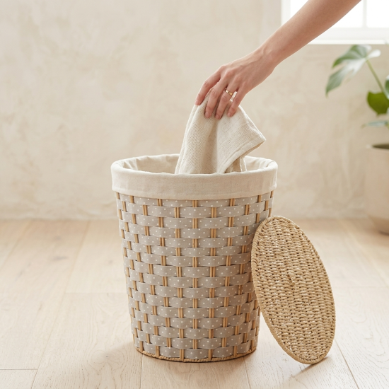 Straw Laundry Basket Medium