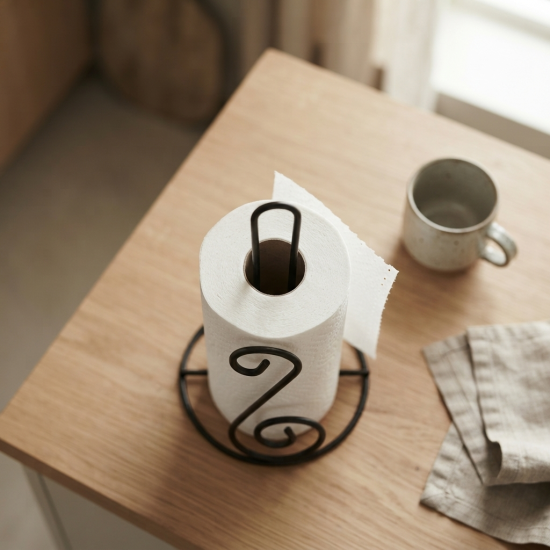 Kitchen Paper Towel Rolls Holder Black 