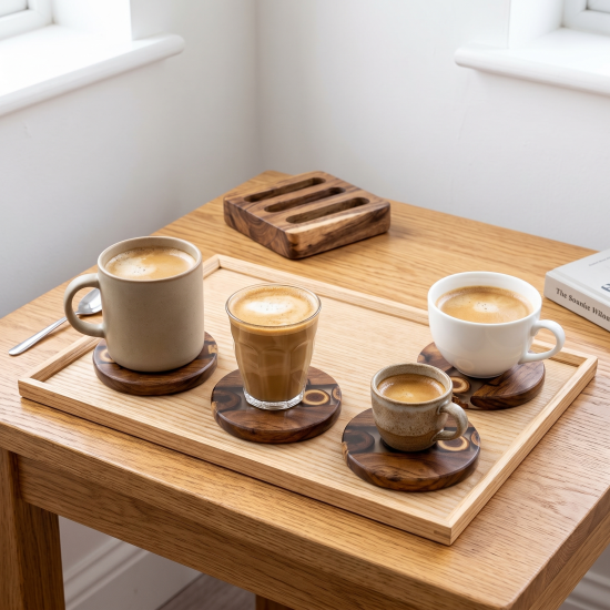 Wooden Coaster Set 4 Pieces 
