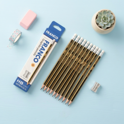 Franco Wood Pencils With Sharpener 12 Pieces