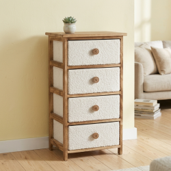 Wooden Storage Cabinet - 4 Drawers