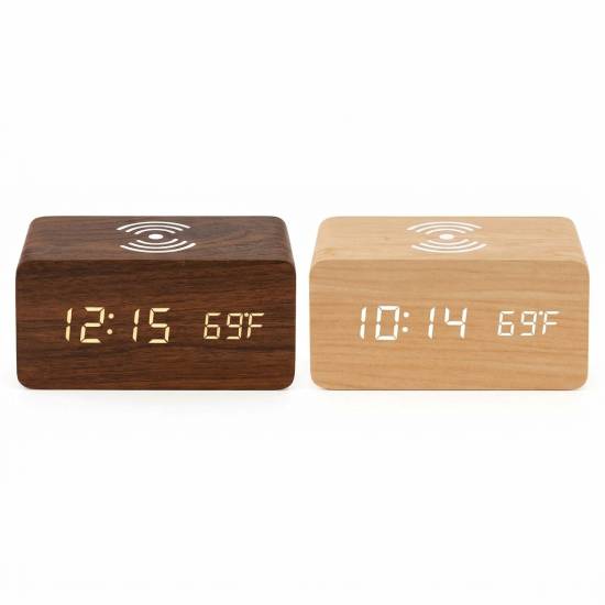 Wooden Digital Alarm Clock
