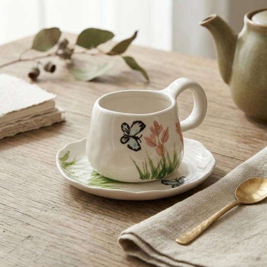 Porcelain Mug & Saucer