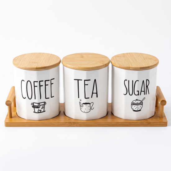 Porcelain Spice Jar Set - 3 Pcs