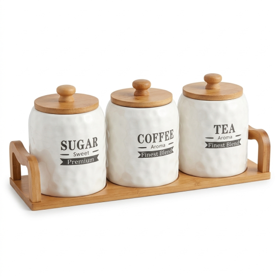 Porcelain Spice Jar Set - 3 Pcs
