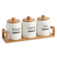 Porcelain Spice Jar Set - 3 Pcs
