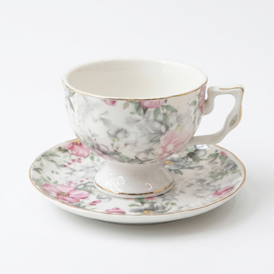 Porcelain Coffee Cup and Saucer Set - 6 Pcs