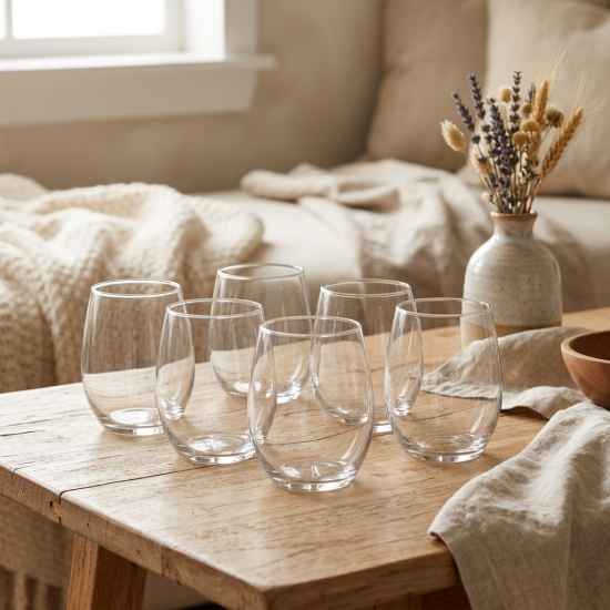 Glass Cup Set 6 Pcs - 370 ml