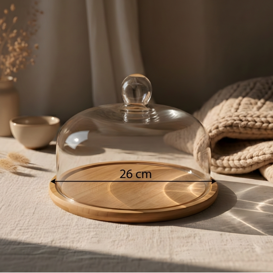 Glass And Wooden Serving Platter