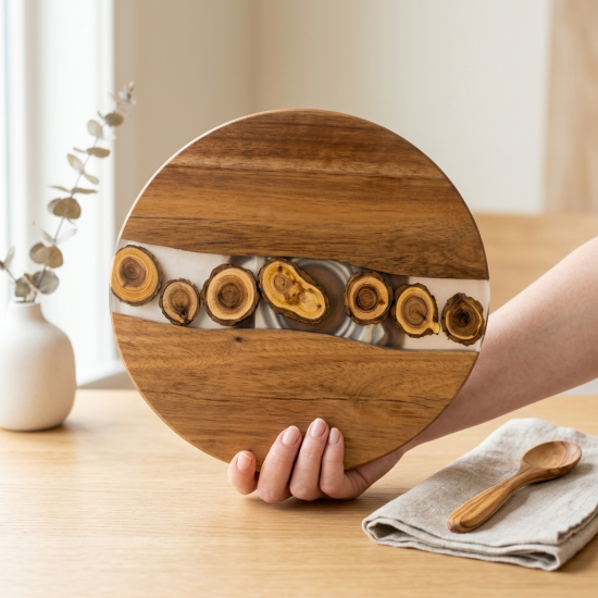 Wooden Spinning Cutting Board Small